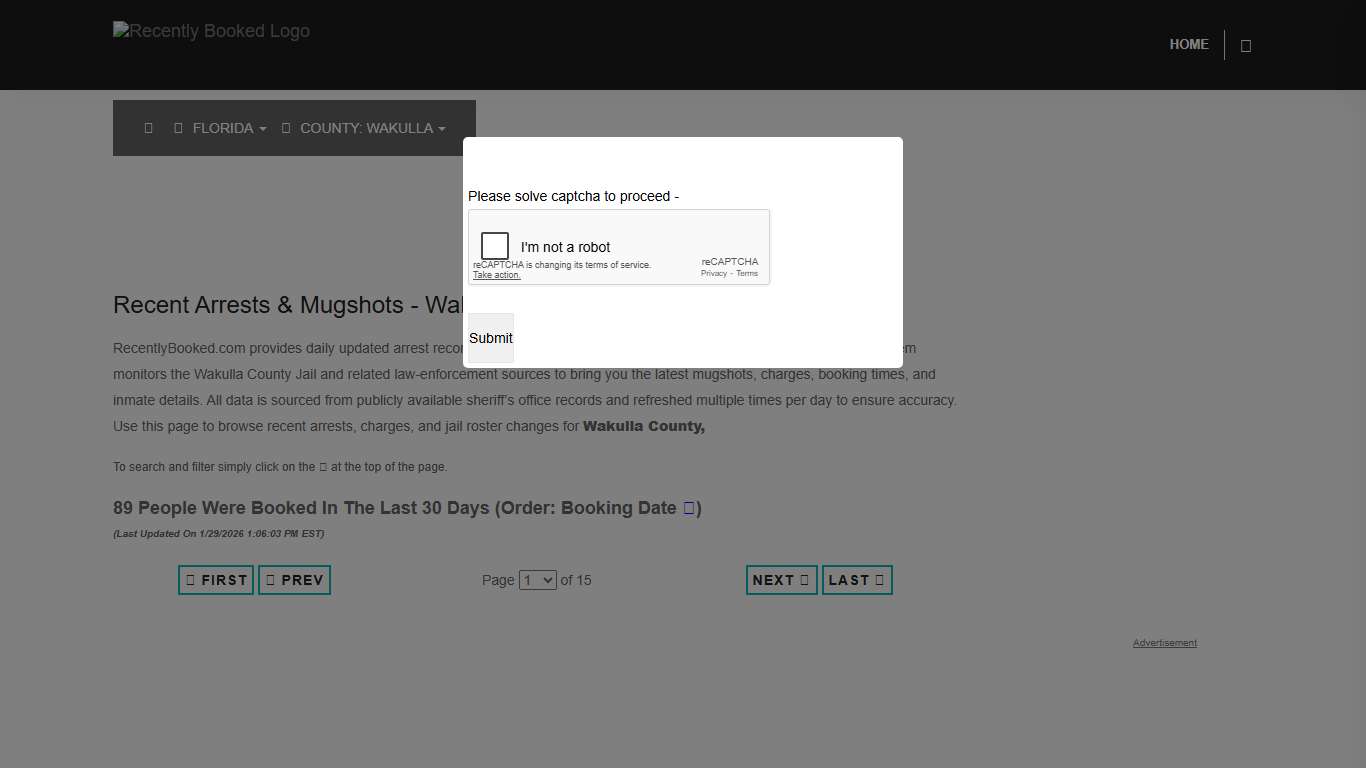 Wakulla County, Florida Mugshots RecentlyBooked.com